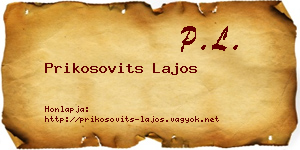Prikosovits Lajos névjegykártya